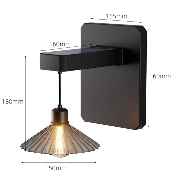 Outdoor Lighting Waterproof - 태양광 야외 벽등, 복고풍 조명, 그림자