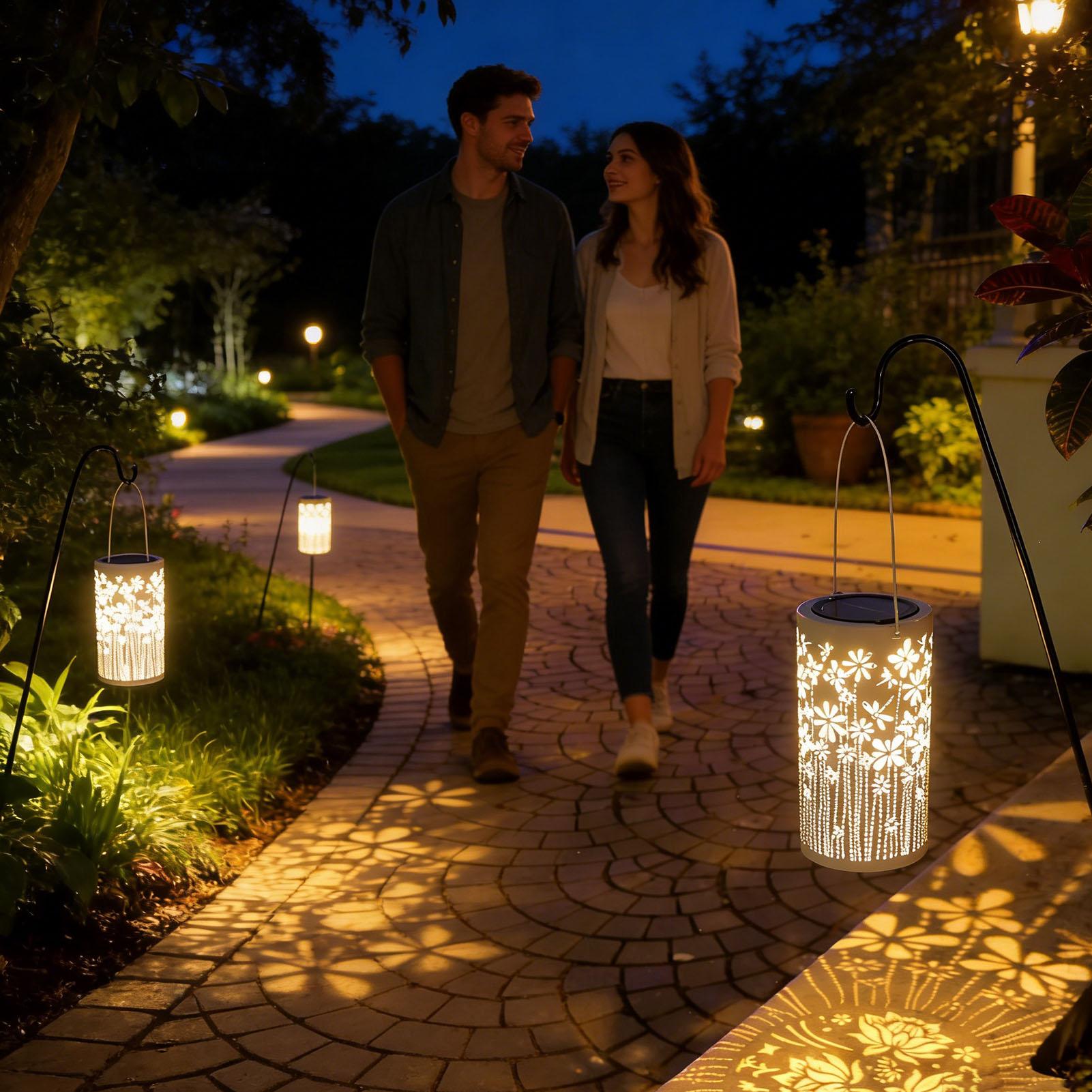 태양광 랜턴 장식용 다채로운 금속 꽃 조명 야외용 태양 - Outdoor Lighting Pathway 리뷰 및 가격