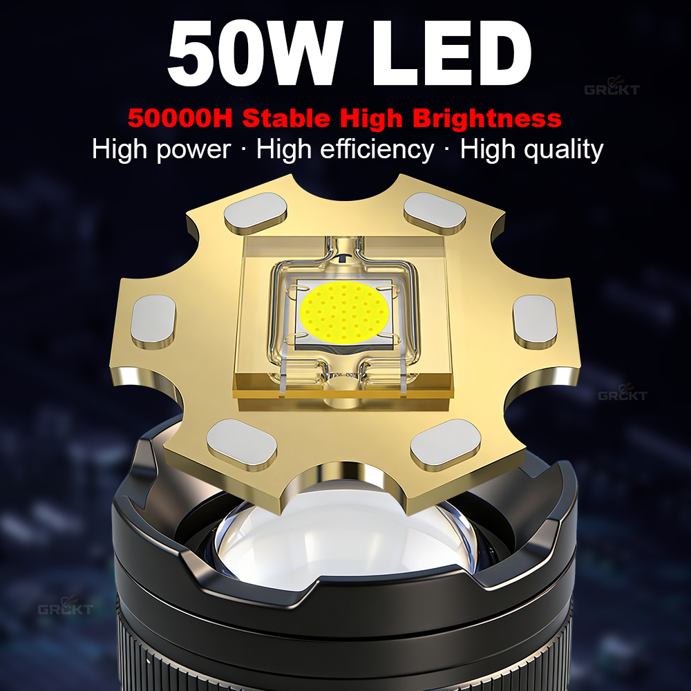 80000CD 가장 강력한 LED 손전등 고출력 전술  - Outdoor Lighting Black 리뷰 및 가격